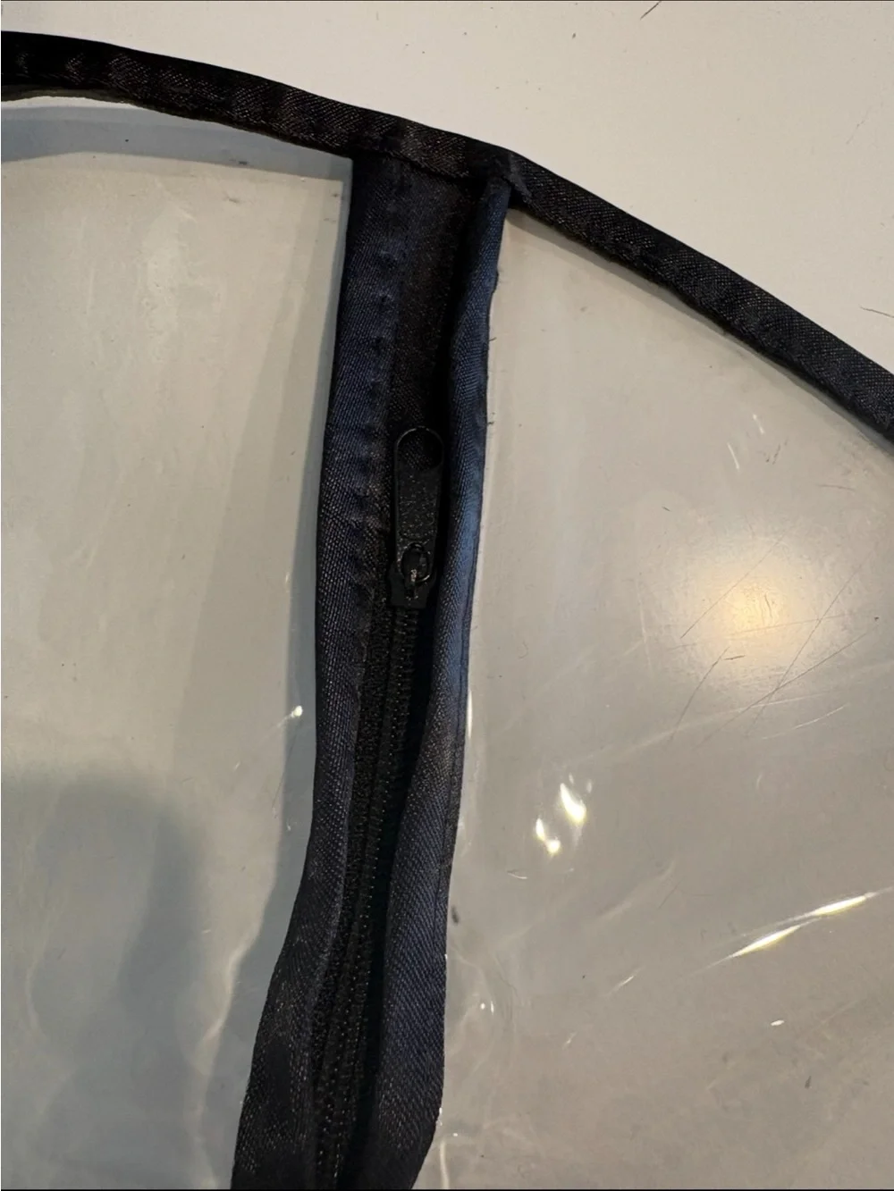 Clear Black-Trim Garment Bag